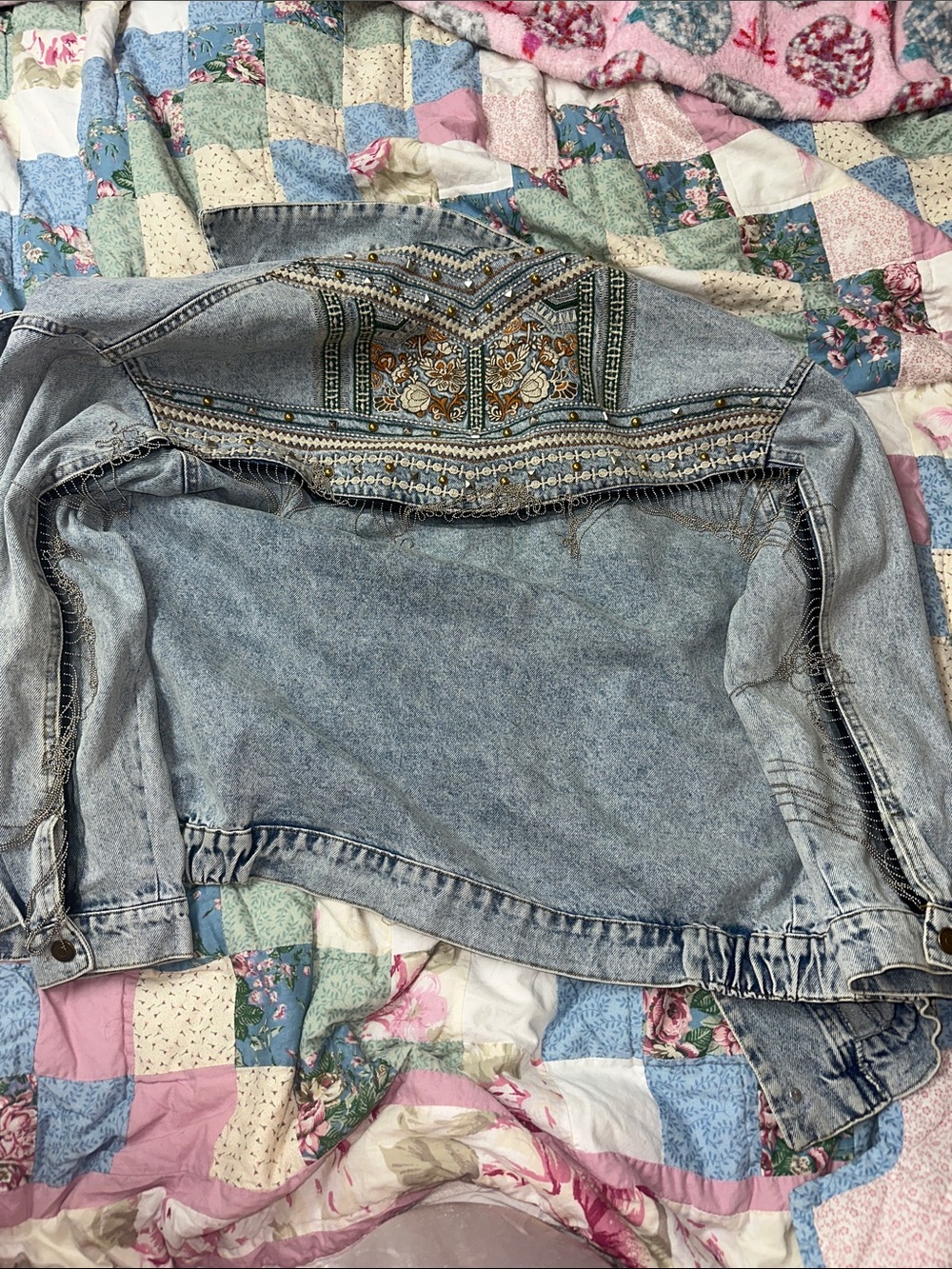 Boho Embroidered Denim Jacket